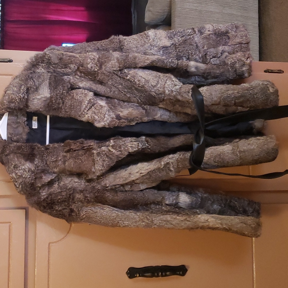 Vintage rabbit fur jacket sz medium